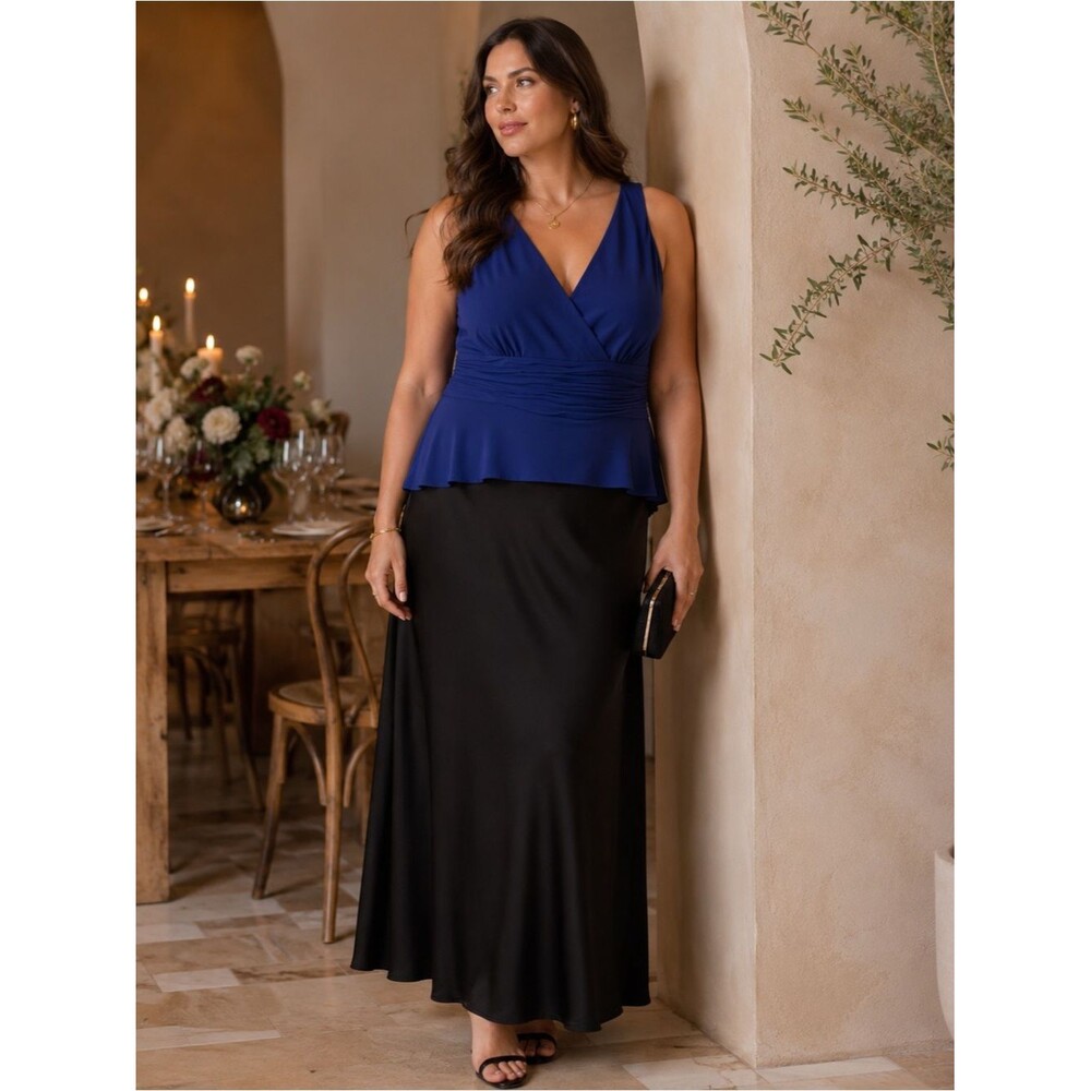 NEW Jones New York Blue Sleeveless Dressy Tank Blouse Size 14